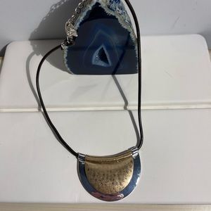 RLM -Robert Lee Morris Soho Necklace- Copper & Silver Tone &  Leather
